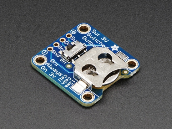 Battery holder for button cells CR1220 12mm on breakout board + switch